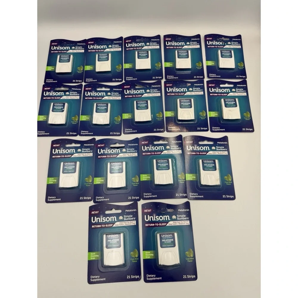 Lot Of 16 Unisom Simple Slumbers Return-To-Sleep Melatonin Strips 3mg Exp 1123